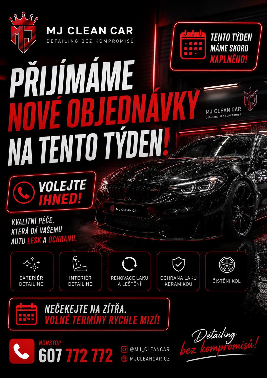 MJ Clean Car — přijímáme nové objednávky