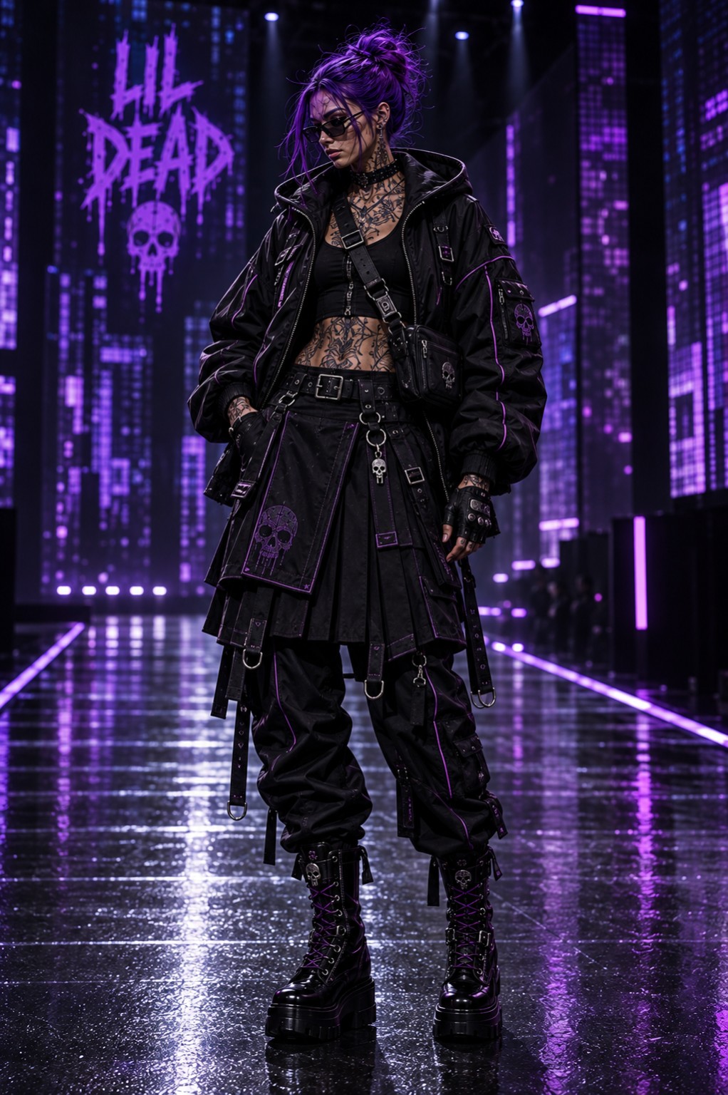 LIL D black utility outfit
